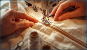 securing and backstitching ends securing and backstitching ends