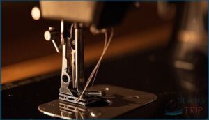 securing thread in the take-up lever securing thread in the take-up lever