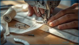 securing zipper ends with backstitch securing zipper ends with backstitch