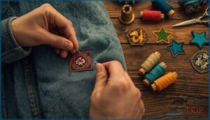 sewing or attaching badges securely sewing or attaching badges securely