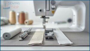 specialized presser feet (e.g., rolled hem, elastic, cording) specialized presser feet (e.g., rolled hem, elastic, cording)