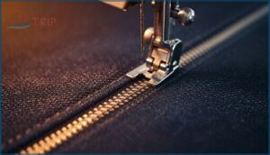 stitching close to metal teeth stitching close to metal teeth