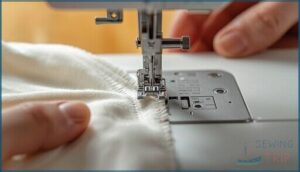 stitching close to the zipper teeth stitching close to the zipper teeth