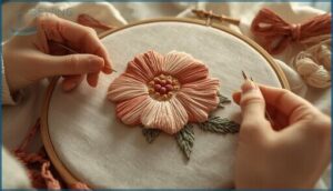 stitching petals and centers stitching petals and centers