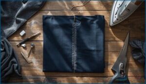 stitching the seam and basting the opening stitching the seam and basting the opening