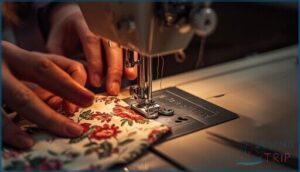 stop sewing and remove broken thread stop sewing and remove broken thread