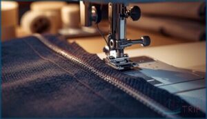 switching to a zipper foot for final stitching switching to a zipper foot for final stitching