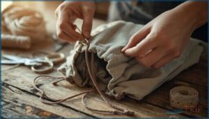 threading and securing the drawstring threading and securing the drawstring