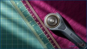 using a ruler as a cutting guide on the mat using a ruler as a cutting guide on the mat