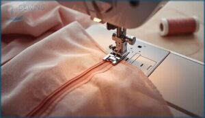 using an invisible zipper foot using an invisible zipper foot