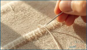 weaving thread for a neat finish weaving thread for a neat finish