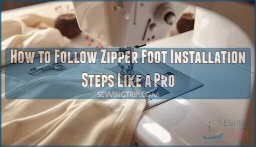 zipper foot installation steps