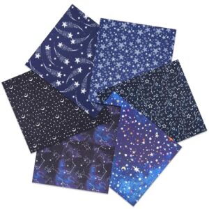 10 Best Quilting Fabrics for Art Quilts: Choose & Create 6 6 Pcs Starry Sky Galaxy B0GL2CKRNV