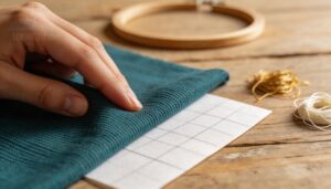 aligning stabilizer grain against the fabric stretch direction aligning stabilizer grain against the fabric stretch direction