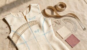 ease allowances for bust, waist, hips, and underarm areas ease allowances for bust, waist, hips, and underarm areas