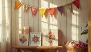 fabric bunting and wall art fabric bunting and wall art