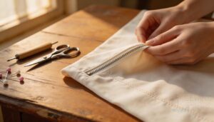 fixing visible zipper tape or teeth from the outside fixing visible zipper tape or teeth from the outside