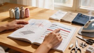 labeled diagrams for thread tension, pressing, and stitch types labeled diagrams for thread tension, pressing, and stitch types