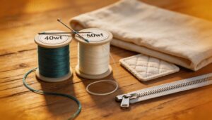 medium threads: 40 wt to 50 wt medium threads: 40 wt to 50 wt