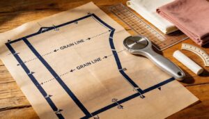 pattern markings for grain lines, notches, and seam allowances pattern markings for grain lines, notches, and seam allowances