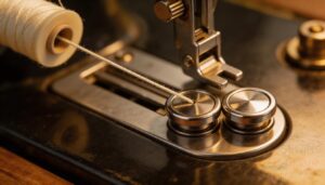 routing thread through the tension discs routing thread through the tension discs