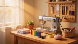 simple sewing workspace setup simple sewing workspace setup