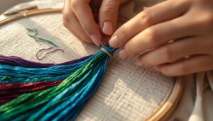 split floss before threading the needle split floss before threading the needle