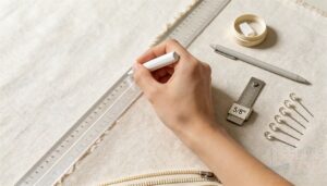 step 4 – mark the zipper placement on the fabric step 4 – mark the zipper placement on the fabric