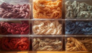 store skeins in stackable plastic bins store skeins in stackable plastic bins