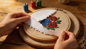 tear-away stabilizer removes after stitching is done tear-away stabilizer removes after stitching is done