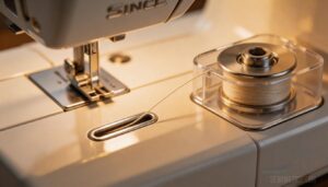 threading the bobbin through the guide slots threading the bobbin through the guide slots