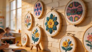 using 8-inch hoops to display finished projects using 8-inch hoops to display finished projects