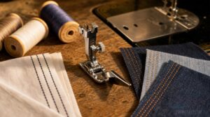 edge-stitch foot for neat visible topstitching edge-stitch foot for neat visible topstitching