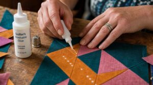 glue-basting each piece before stitching glue-basting each piece before stitching