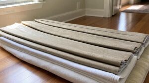 lay blinds flat on towels lay blinds flat on towels
