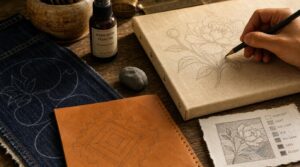 lightly sketching designs before applying paint lightly sketching designs before applying paint