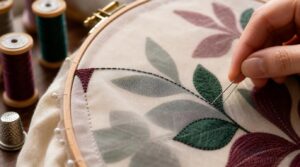 stitch around each motif stitch around each motif