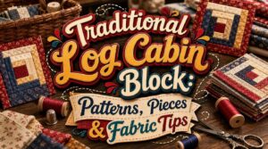 Traditional Log Cabin Block: Patterns, Pieces & Fabric Tips 26 traditional log cabin block