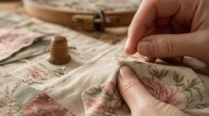 use small slip stitches along the folded edge use small slip stitches along the folded edge