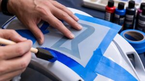 use stencils and tape use stencils and tape