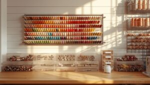 use wall-mounted or countertop storage for easy access use wall-mounted or countertop storage for easy access