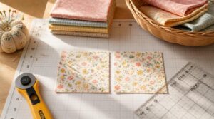 cut two fabric squares cut two fabric squares