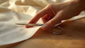 hold fabric gently taut hold fabric gently taut