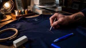 marking placement with chalk or soluble pens marking placement with chalk or soluble pens