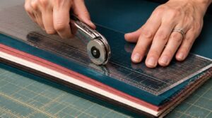 using an acrylic ruler as a guide using an acrylic ruler as a guide