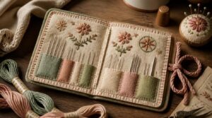embroidered needle case embroidered needle case