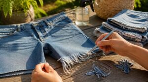make frayed denim shorts make frayed denim shorts