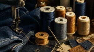 pair denim needles with thread pair denim needles with thread